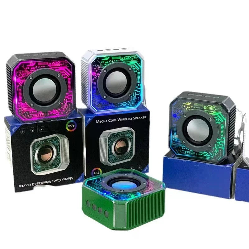 Caixa de Som Mecha Wiereless Recarregável rgb Speaker K-66