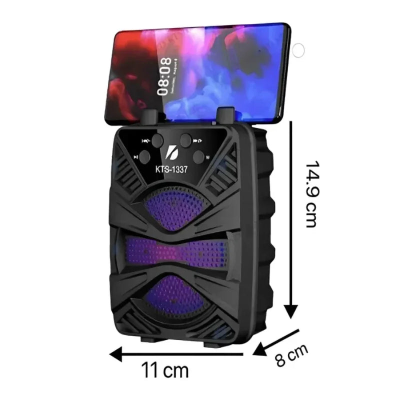 Caixa de Som Bluetooth KIMISO KTS-1337 com Luzes RGB e Som Imersivo 9D