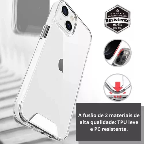 Capa Clear Space iPhone XR 11 12 13 14 15 Pro Max