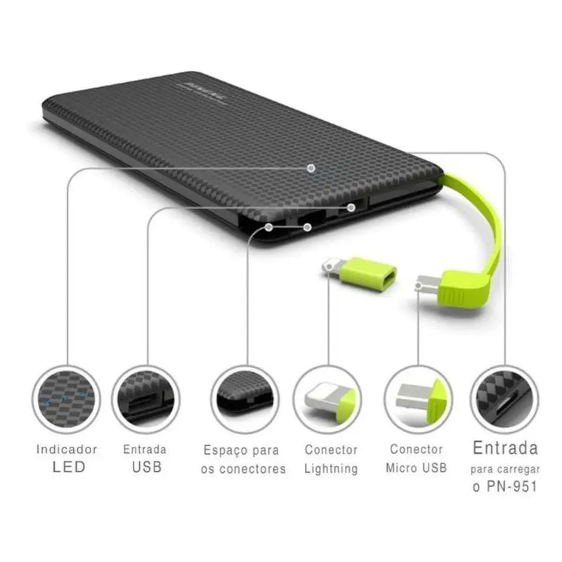 Carregador Portátil Ultra Slim 10.000mAh