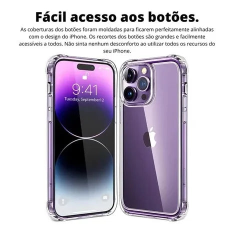 Kit Película De Vidro 3D iPhone 14 + Capa Capinha Anti Shock