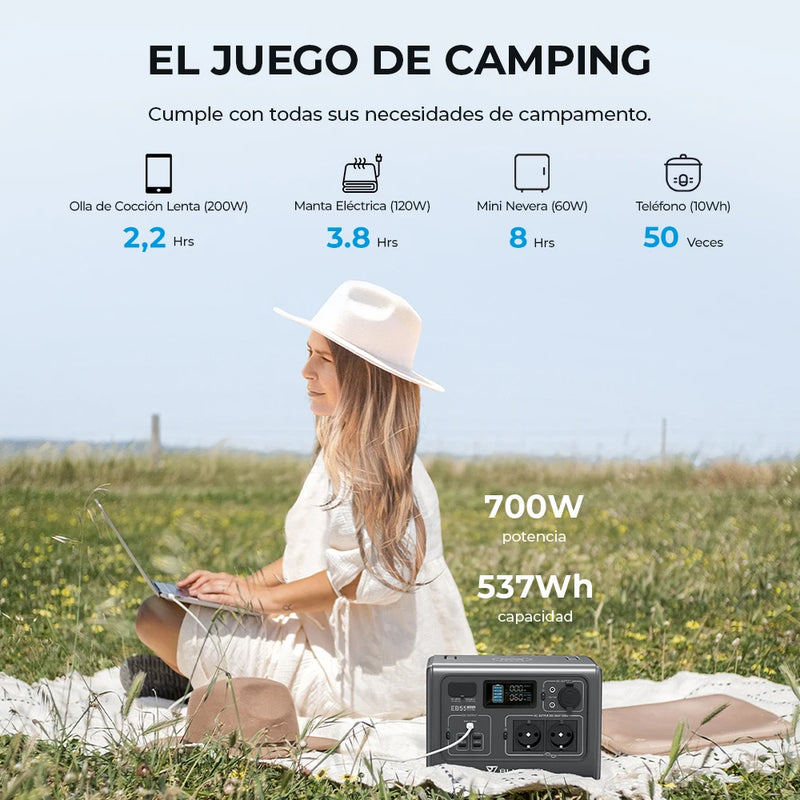 BLUETTI EB55: Solução Energética Portátil de 700W com Tecnologia LiFePO4