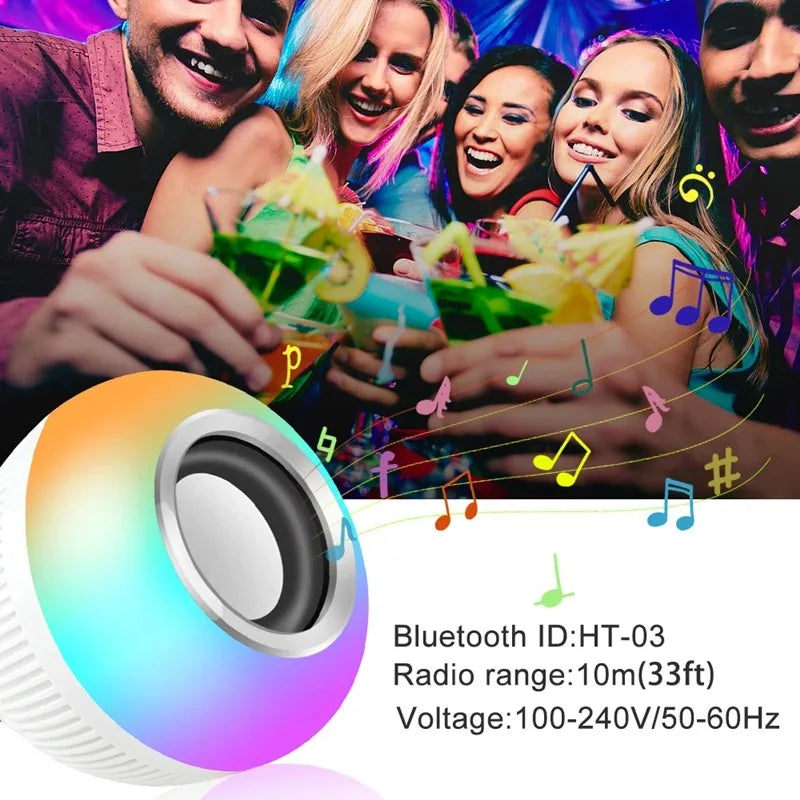 Caixa de Som Bluetooth com Show de Luzes LED e Controle Remoto